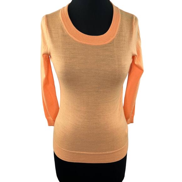 NWT J. Crew Orange Wool Blend Round Neck Long Sleeve Tippi Sweater Size XXS - Picture 1 of 7